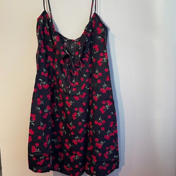 Motel Rocks Famala Mini Dress in Cherries Black, Medium - NWT - Picture 3 of 9